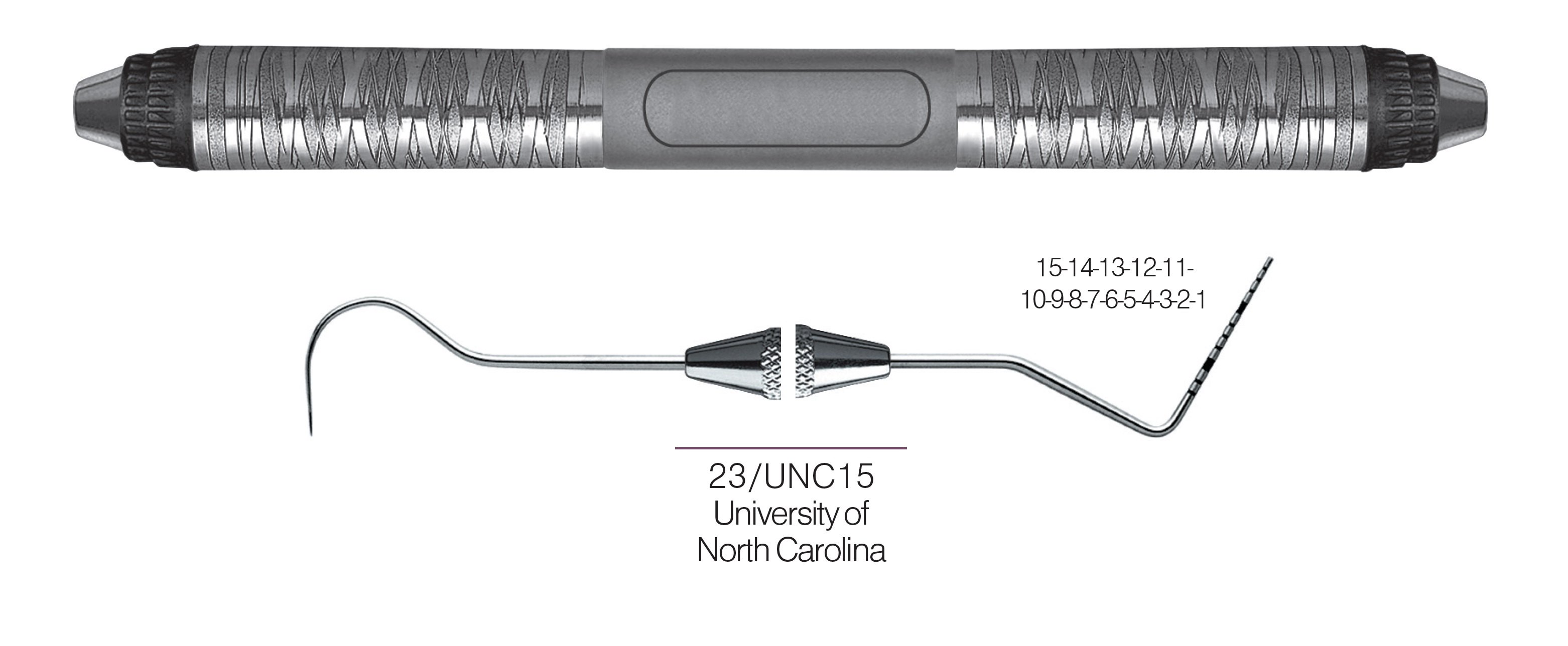 HF-XP23-UNC15-7, EXPROS, Explorer #23/UNC15 Probes, Black markings, 15-14-13-12-11-10-9-8-7-6-5-4-3-2-1 mm, Handle Satin Steel Colours, Aluminum Titanium Nitride (AlTiN) Coating, Double Ended