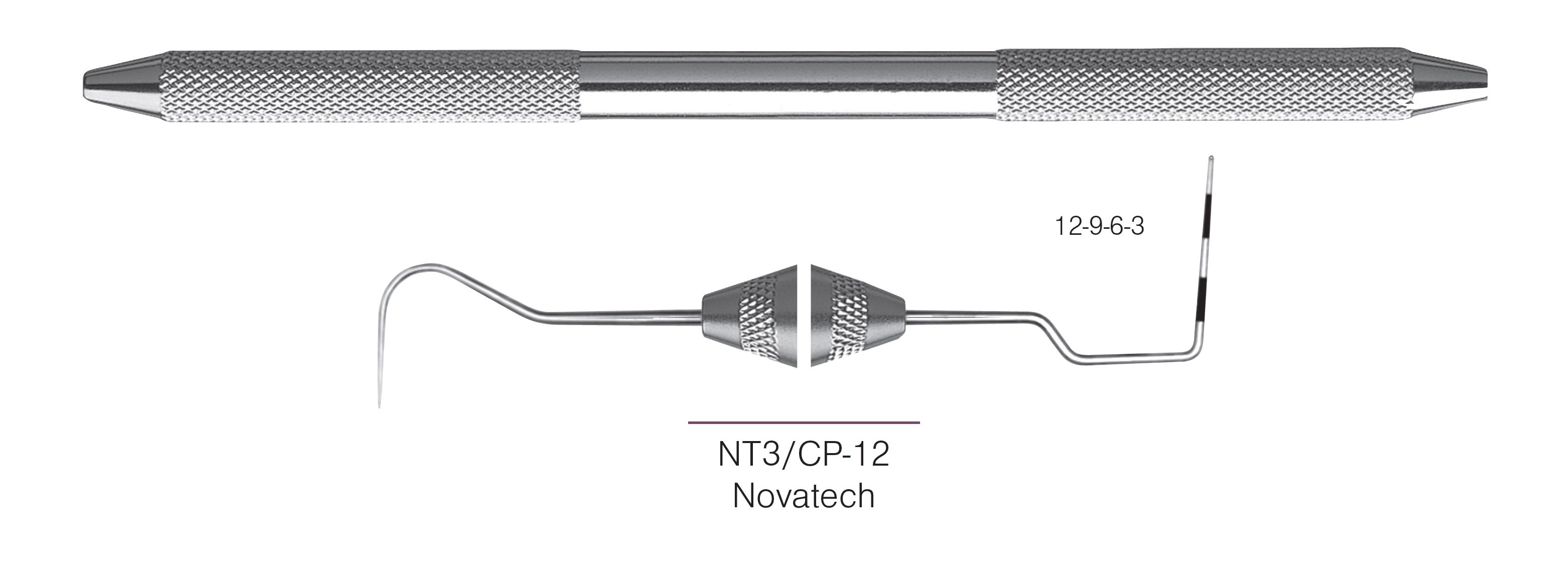 HF-XPNT36-31, EXPROS, Explorer #NT3/CP-12 Novatech Probes, Black markings, 12-9-6-3 mm, Handle round, Double Ended
