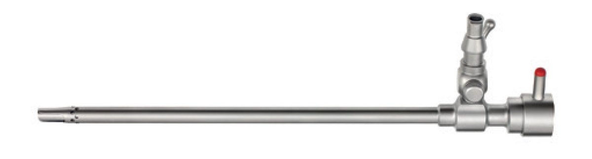 LW-49-0266, Trocar sheaths with 1 stopcock, Ø 3.4 mm, for telescopes 0°/30°/70°, Ø 2.7 x 195 mm, Colour code White