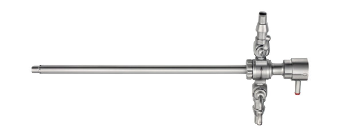 LW-49-0298, Trocar sheaths with 2 rotating stopcock, Ø 6.0 mm, for telescopes 0°/30°/70°, 4.0 x 185 mm, Colour code Red