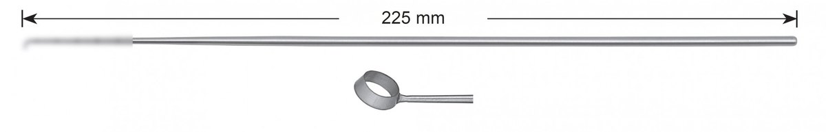 LW-49-0458, Ring curettes 5.0 mm, angled, Stems alone, length 225 mm