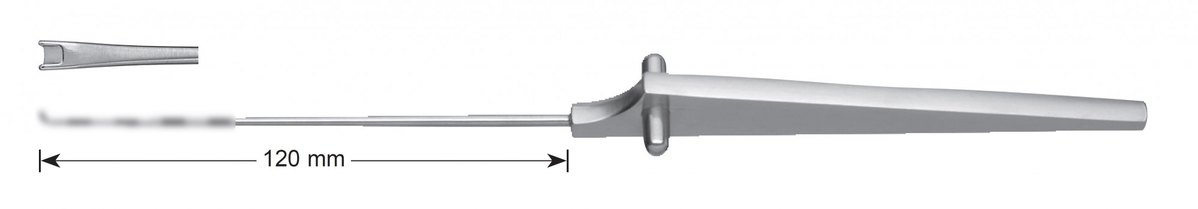 LW-49-0666, Meniscotome, 5.0 mm shaft, Solid Triangular Handle, working length 120 mm, total length 235 mm