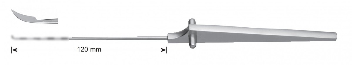 LW-49-0679, Sickle knife, Solid Triangular Handle, working length 120 mm, total length 235 mm