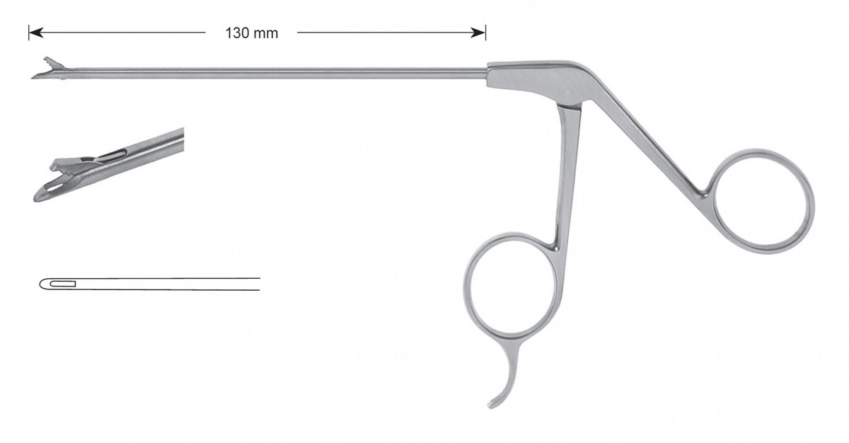 LW-49-0810, Punches with Slope Tip, Diameter of the shaft 3.50 mm, Width of bite 1.50 mm, straight/straight, working length 130 mm