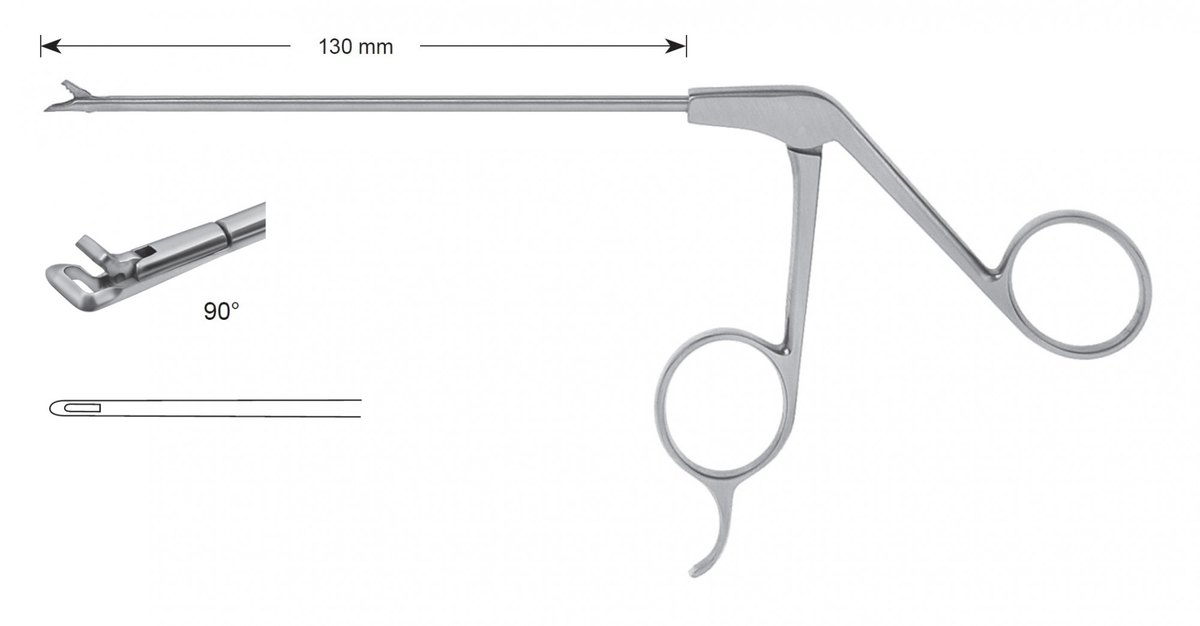 LW-49-0817, Punches with Slope Tip, Diameter of the shaft 3.50 mm, Width of bite 1.50 mm, angled to right 900/ straight, working length 130 mm