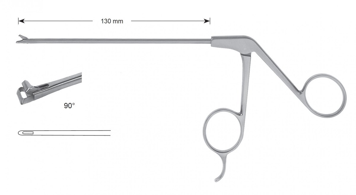 LW-49-0827, Punches without Slope Tip, Diameter of the shaft 3.50 mm, Width of bite 1.50 mm, angle to right 900/straight, working length 130 mm