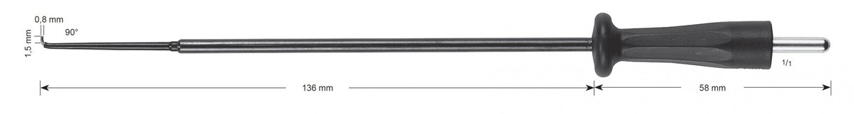LW-49-0940, Needle electrode, Monopolar, 900, 1.5 mm, working length 136 mm