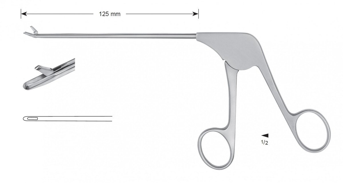 LW-49-1200, Punches without ceramic coating, Diameter of the shaft 3.6 x 4.1 mm, Width of bite 1.65 mm, Width of jaws 3.2 mm, straight/straight, working length 125 mm