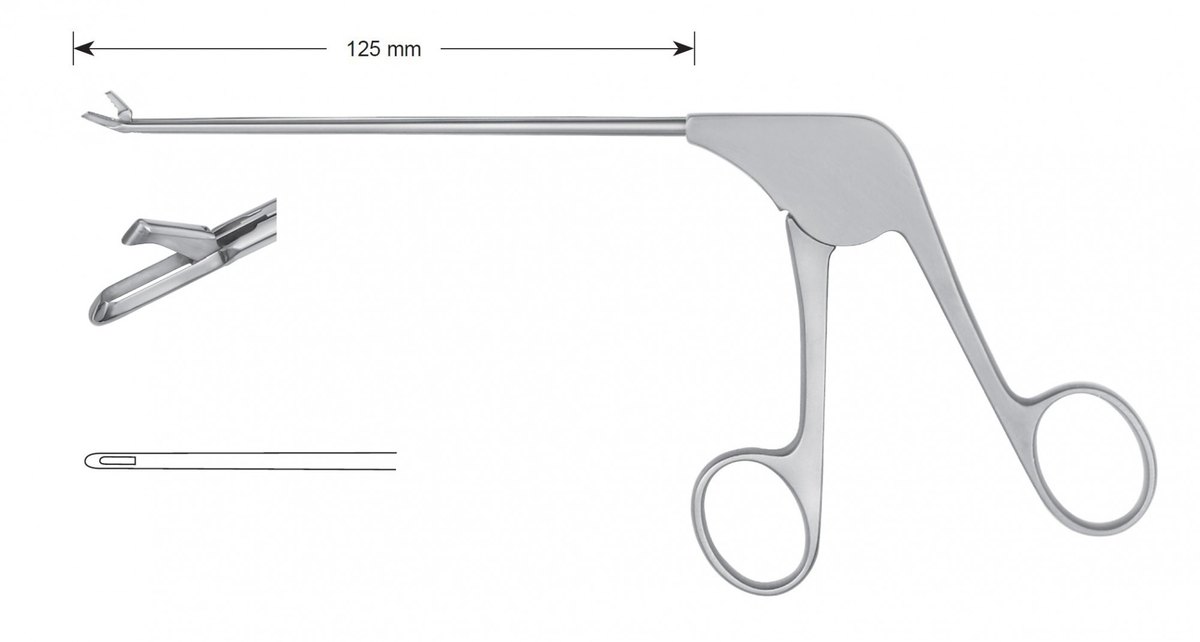 LW-49-1220, Punches without ceramic coating, Diameter of the shaft 3.6 x 4.1 mm, Width of bite 2.15 mm, Width of jaws 3.8 mm, straight/ straight, working length 125 mm