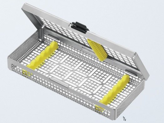 AE-JG837R, dental tray, includes instrument racks (AE-JG400 + AE-JG401) for 6 instruments 188 x 84 x 30 mm